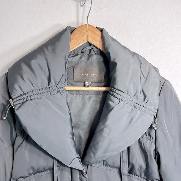 Tahari Shawl Collar Hidden Hood Down Puffer Coat size XS - Picture 2 of 12